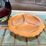 Vintage Mid Century Modern Teak Partitioned Snack Dish Serving Tray Image 10