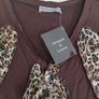 BNWT South Lodge designed in London brown V neck  leopard print long sleeve top size 1 UK10/12 EU38/40 Postage included Image 3