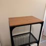 Rustic shelving unit, black metal and a wooden top. Beautiful and functional. Perfect conditions. Image 2