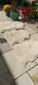 3 vintage sheepskin rugs