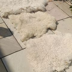 3 vintage sheepskin rugs