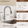 Kitchen Tap with Pull Out Spray, Swivel Kitchen Sink Mixer Tap Brushed Nickel with Pull Down Sprayer 3 Modes, Single Lever High Arch Stainless Steel Bar Faucet 1 Hole Image 5