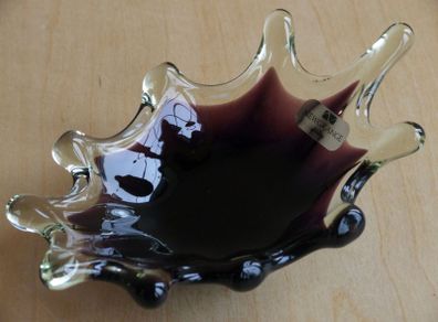 Newgrange purple inksplash glass candleholder bowl 22cm
