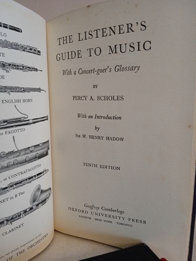 The Listener's Guide to Music: With a Concert-goer's Glossary by Percy A. Scholes (HQ18)
