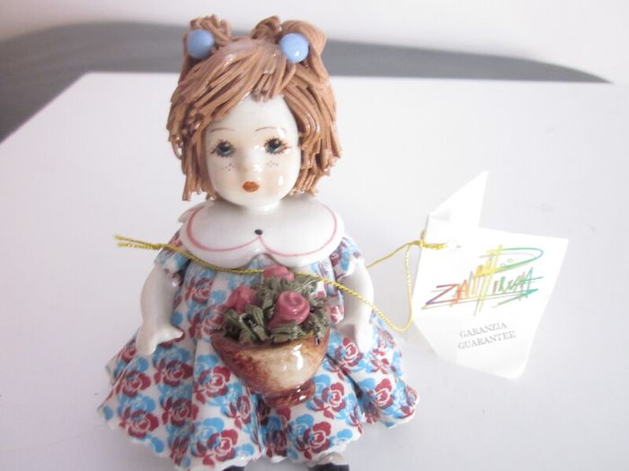 Lino Zampiva Spaghetti Hair Porcelain Girl Figurine