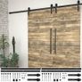 Sliding Door Hardware Kits 2 pcs 200 cm Steel Black Image 5
