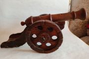 Vintage Carved Wood Cannon