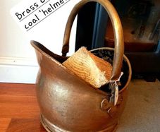 Antique Brass & copper coal helmets