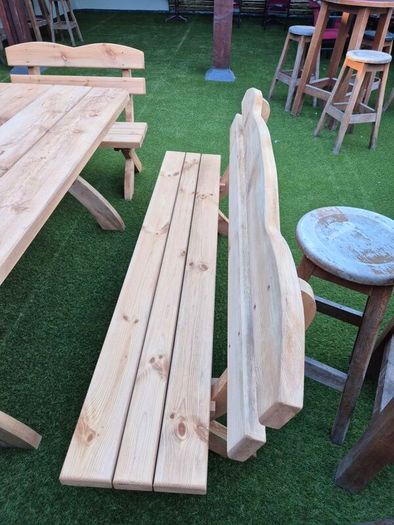 5-piece Garden Furniture Set Solid Pine Dining Set