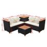 4 Piece Garden Lounge Set with Cushions Poly Rattan Black Image 10