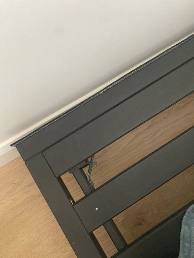 Double/single bed day bed frame markerad virgil abloh ikea painted black