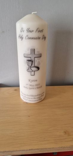 personalized communion and confirmation candles