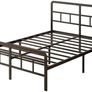 King Size Bed Frame with Curved Headboard and Footboard 150x200 cm, Black King Size Platform Bed with Heavy Metal Slats for Stable Support, No Box Spring Needed, Noise Free, Easy Assembly Image 8