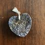 Sterling Silver Titanium Druzy Heart Pendant Image 2