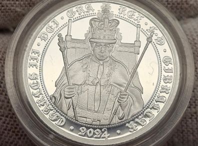 Gibraltar 2024 Silver Proof Sovereign .999 Silver 535 Years of Sovereign Anniversary in Original Holder