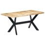 Dining Table 160x80x75 cm Solid Rough Mango Wood Image 2