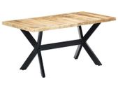 Dining Table 160x80x75 cm Solid Rough Mango Wood