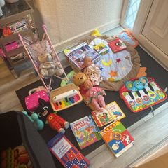 selection of girls and baby toys