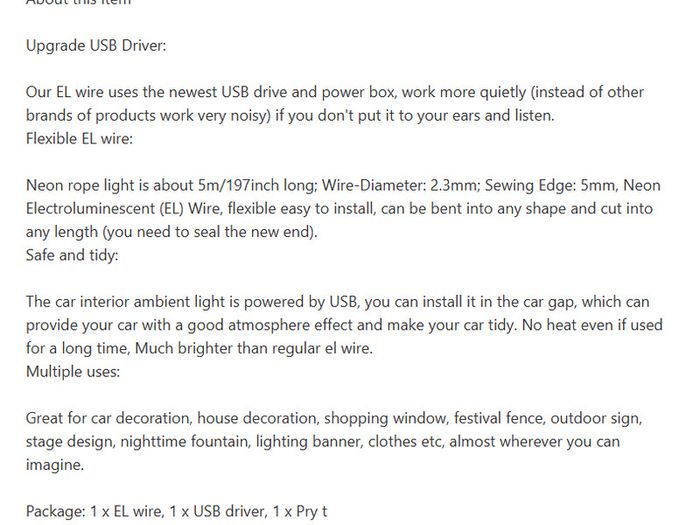 Car Interior Light Strip