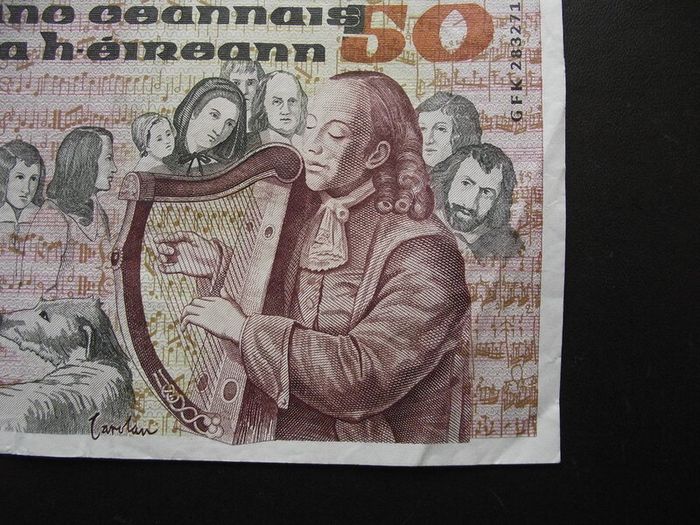 1982 Central Bank of Ireland 50 Pounds note. B Series