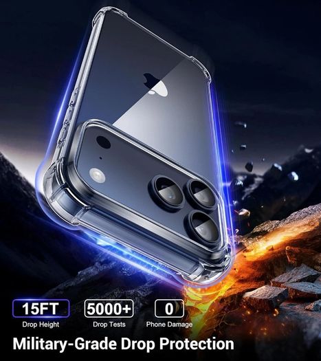 Case for iPhone 18 Pro Max, 17 Pro Max, 17e, 16e, 15 Silicone Gel Cover Clear Transparent Shockproof Shell