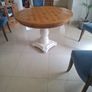 Solid wood round table with parquet top Image 2