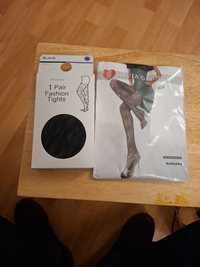 Tights .. Two Pair of Black Pattern Tights .. Price Drop