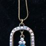 Michal Negrin Hamsa Necklace Turquoise Blue Roses Hand of Fatima  in Box Image 2