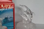 new vintage collectable Mother and baby glass dolphin in box