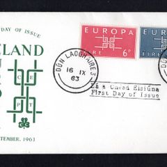 1963 Ireland Europa (CEPT) Commemorative Stamps Illustrated First Day Cover (FDC) with Dun Laoghaire steele cancel