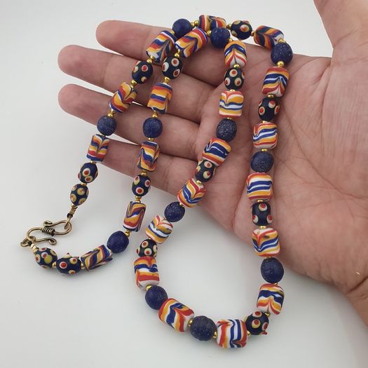 Antique Venetian African Style Mix Glass Necklace