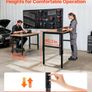 Heavy Duty Adjustable Workbench 680 kg Capacity Oak Wood Top Workbench with 67-102 cm Height Adjustment Image 4