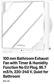Bathroom Exhaust Fan with Timer & Humidity Function