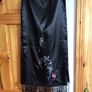 Stunning Planet ladies black satin floral embrodiered wrap shawl  includes postage Image 4