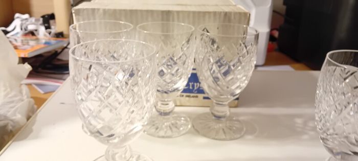 Five Vintage Waterford Crystal Claret Glasses