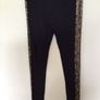 BNWTS Next Girls Black Leggings With Gold sequin stripe age 12 Yrs postage Included Image 4