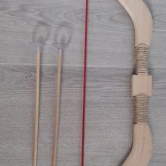 Wooden bow and arrow toy
