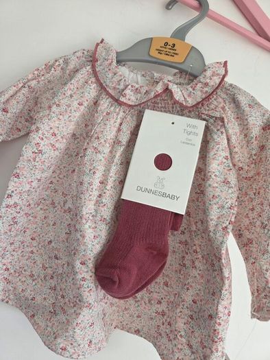 0-3m, Brand-New Baby Summer Dress and Tights Set