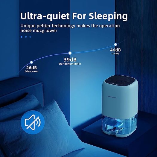 Dehumidifier 1000ml, Dehumidifiers for Home, Auto Off&Coloured LED Light, Peltier Technology Update, Portable and Ultra Quiet, Dehumidifiers for Drying Clothes, Bedroom, Bathroom, Wardrobe (FREE SHIPPING)