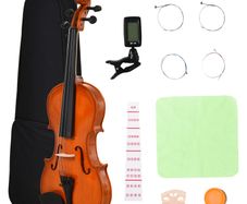 4/4 Violin Maple Wood Full Set of Accessories Storage Box, Orange