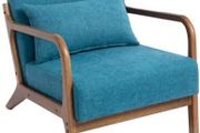 Armchair Living Room Comfy Arm Chair Reading Chair Bedroom Relax Accent Chairs with Wood Frame, Teal