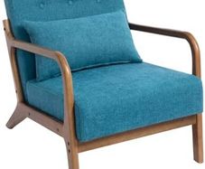 Armchair Living Room Comfy Arm Chair Reading Chair Bedroom Relax Accent Chairs with Wood Frame, Teal