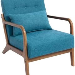 Armchair Living Room Comfy Arm Chair Reading Chair Bedroom Relax Accent Chairs with Wood Frame, Teal