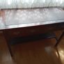 Wooden console table with faux crocodile skin detail Image 2