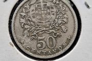 1944 Portugal 50 Centavos Coin