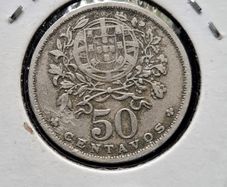 1944 Portugal 50 Centavos Coin