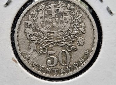 1944 Portugal 50 Centavos Coin