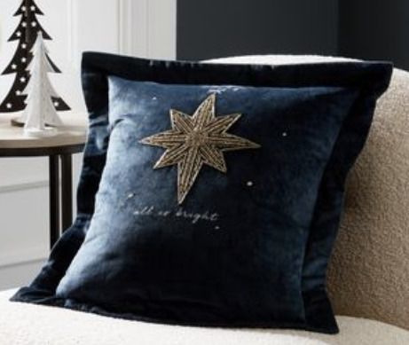Navy Christmas Cushion