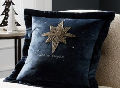 Navy Christmas Cushion