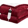 10 Heating Settings, 1-8h Timer overheat Protection, Machine Washable, Flannel & Sherpa Full Body Warming, Electric Throw Blanket for Sofa Image 2